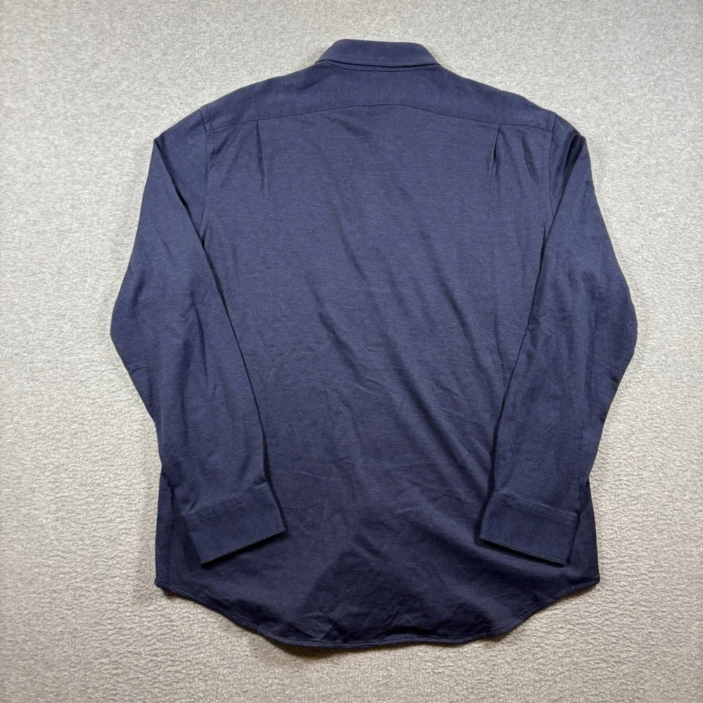 NWT Polo Ralph Lauren Knit Dress Shirt Mens XL Navy Blue Long Sleeve Button Up